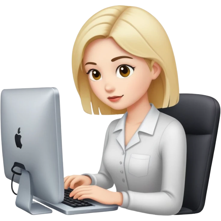 busy girl with computer  emoji