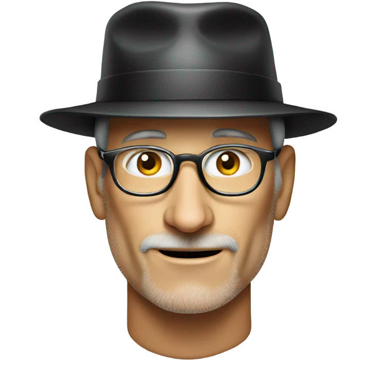 Steve Jobs with a hat emoji