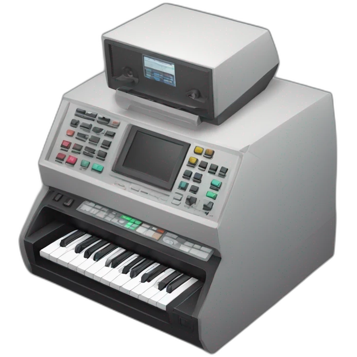 anthropomorphic akai mpc in isometry emoji
