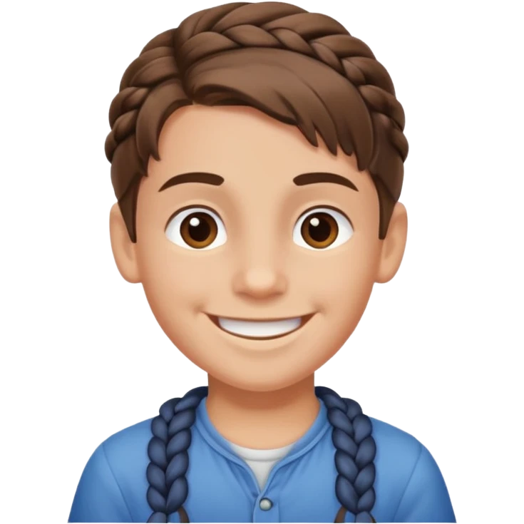 happy boy with braided hair emoji
