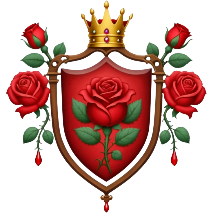 brasão sangrando medieval rosa de sangue vermelha emoji