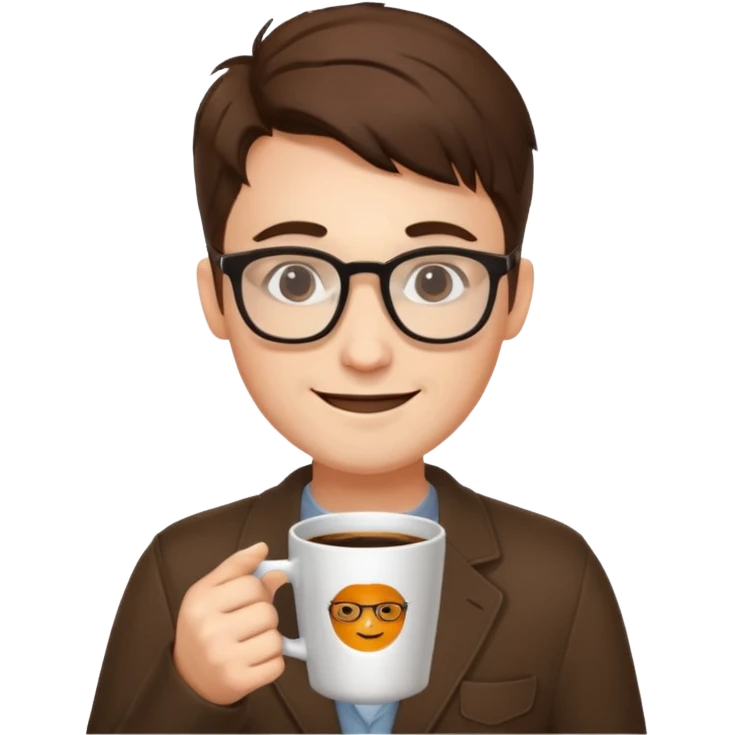 web developer, coffee, glasses, mid 20 emoji