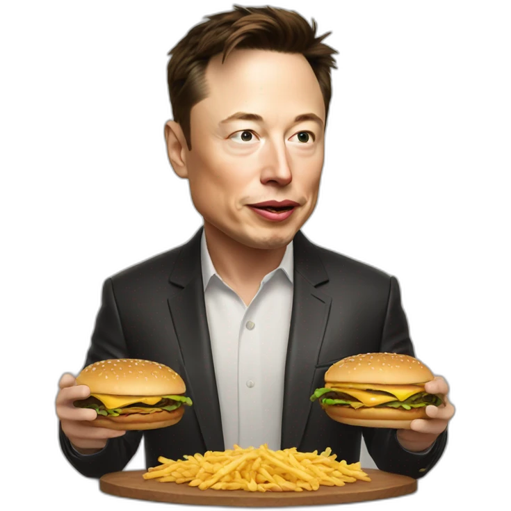 elon musk having burger emoji