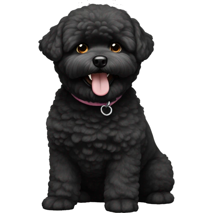 A black happy Bichon Frisé  emoji