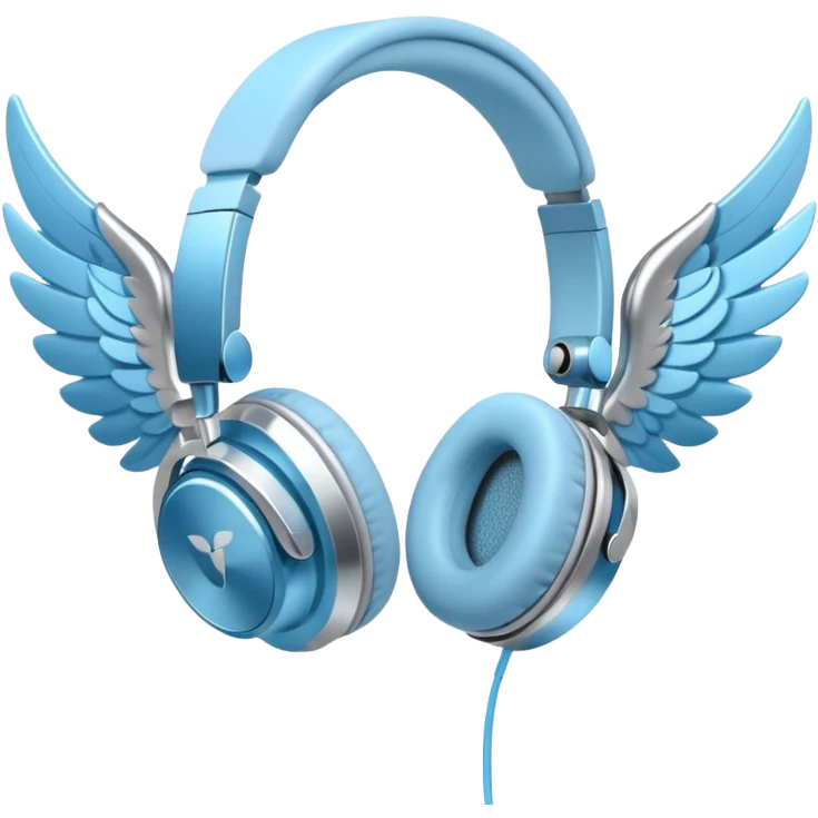 light blue headphones with wings emoji