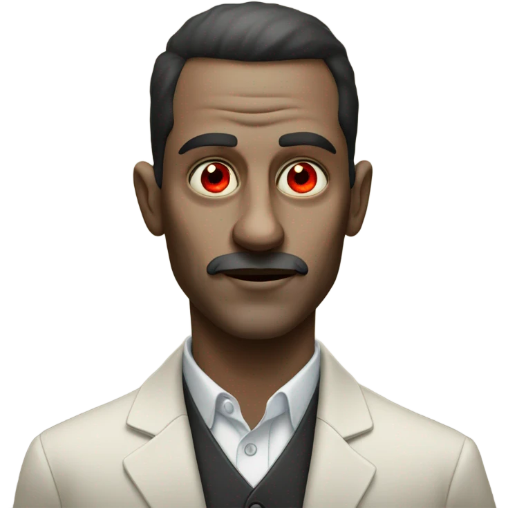 smoking portrait of a man red eyes emoji