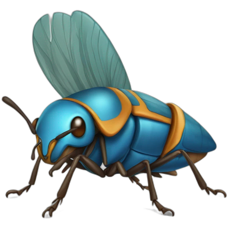 cucaracha, bird, blue emoji