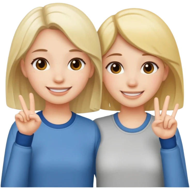 Girls saying bye emoji