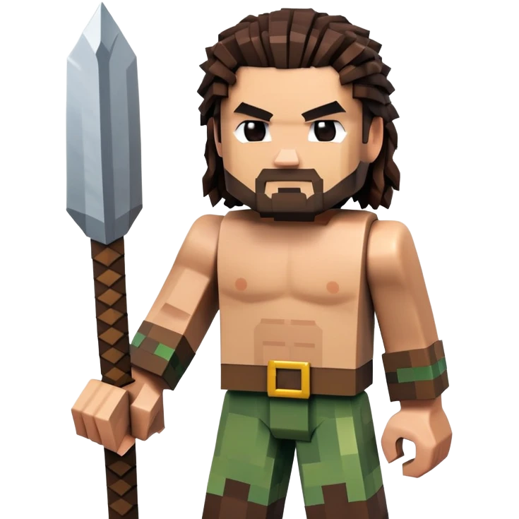 Jason Momoa as a Minecraft character emoji
