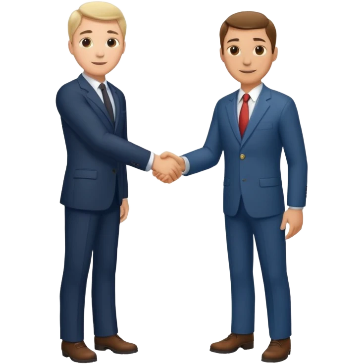 Man in a suit shaking hands with a farmer emoji
