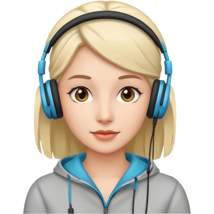 이어폰을 착용한 여자 emoji