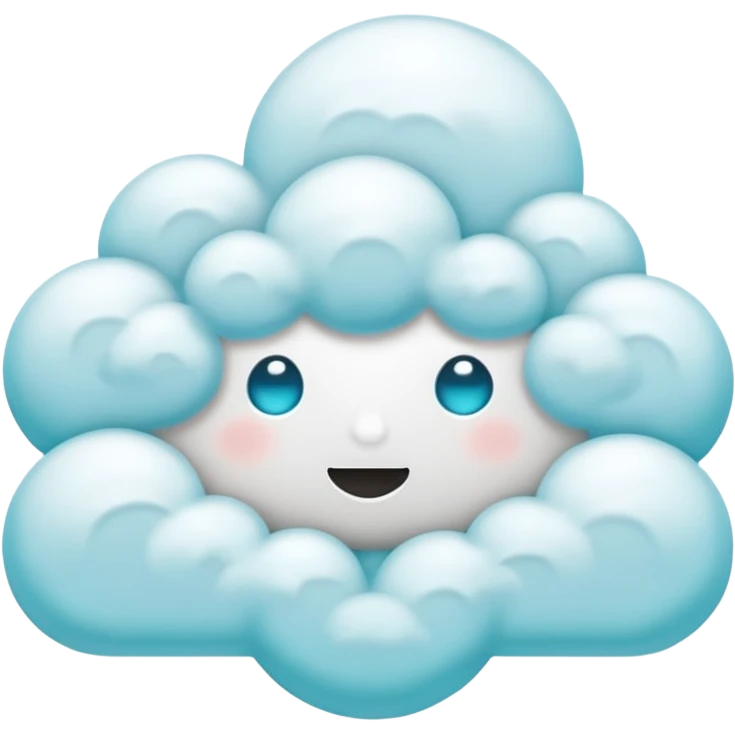 núvem japonesas ciano emoji