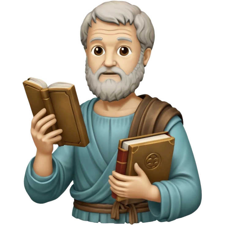 monument to Aristotle with a book emoji