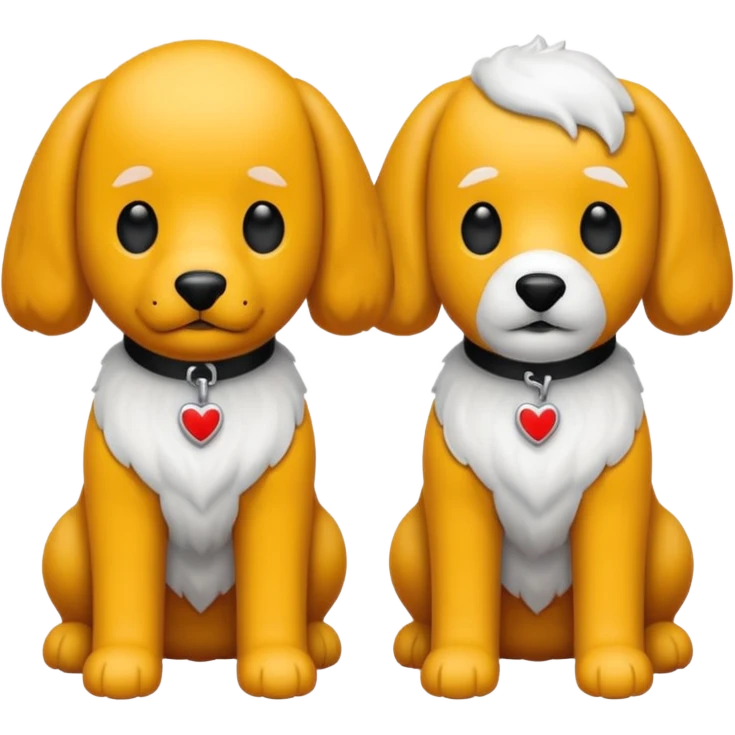 Un caniche blanco y otro caniche negro,los dos separados  emoji