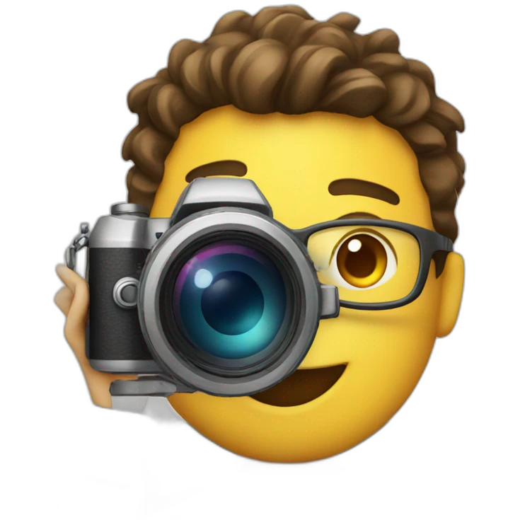 Happy clever camera emoji