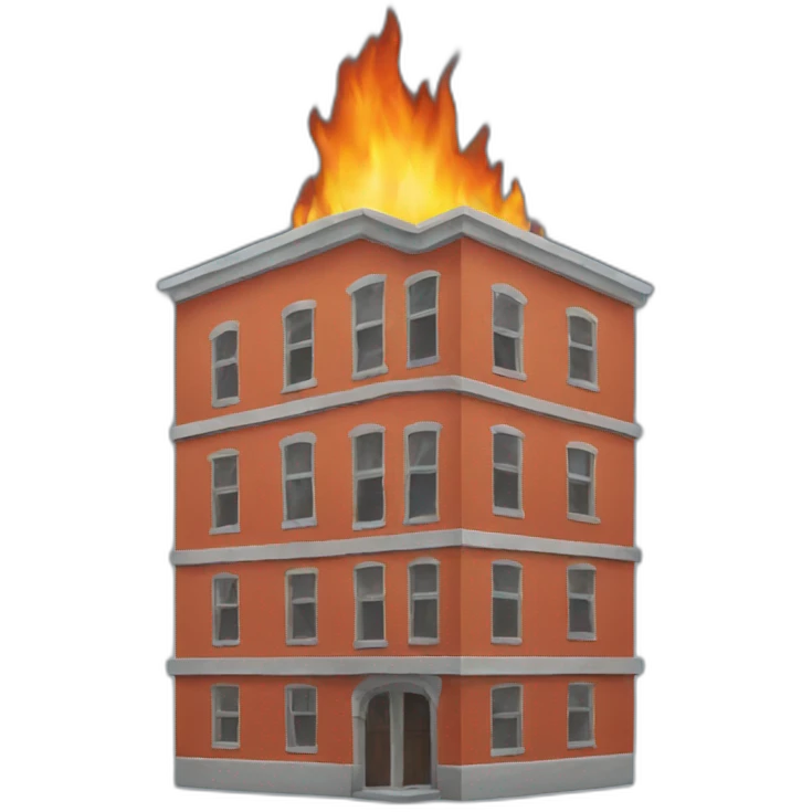 burning building\ emoji