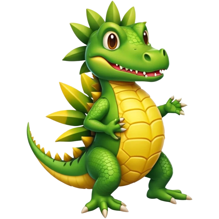 Cocodrilo con cuerpo de piño a dos patas emoji