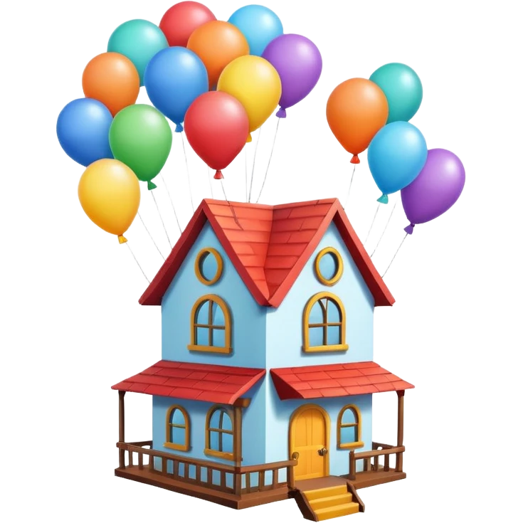 flying house with ballons emoji