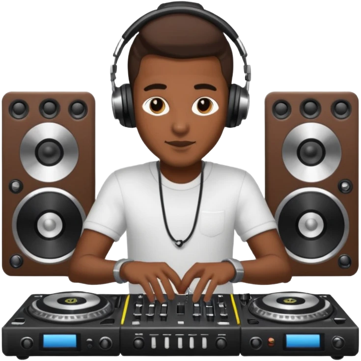 man dj with setup emoji