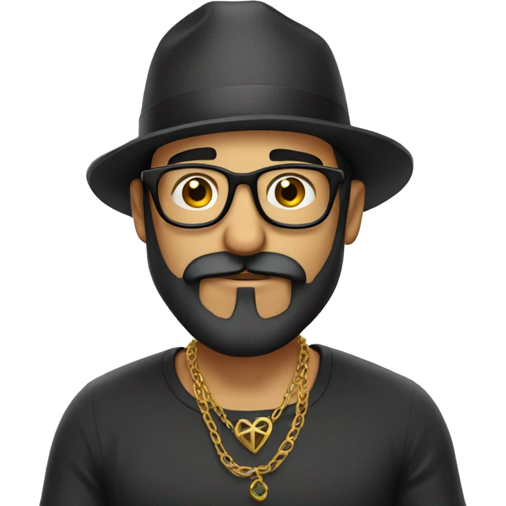 Mexican man with beard and glasses and cross necklace picking his nose emoji