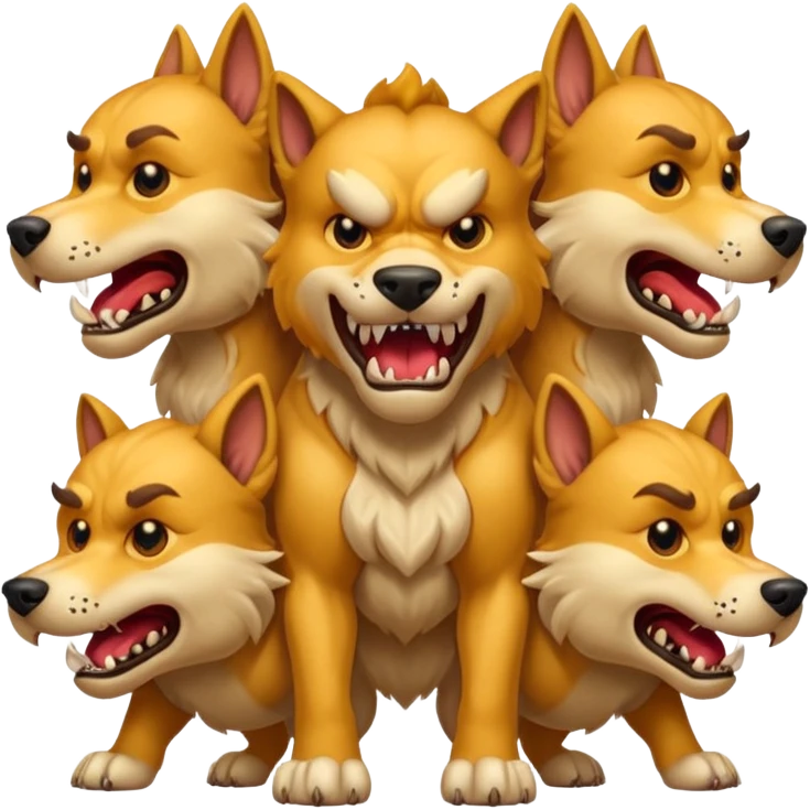 Perro de tres cabezas emoji