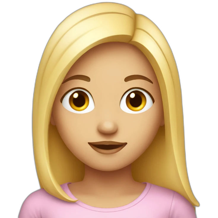 a cute young woman who uses a computer emoji