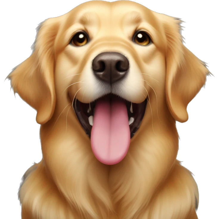 Golden retriever face with tongue out drooling  emoji