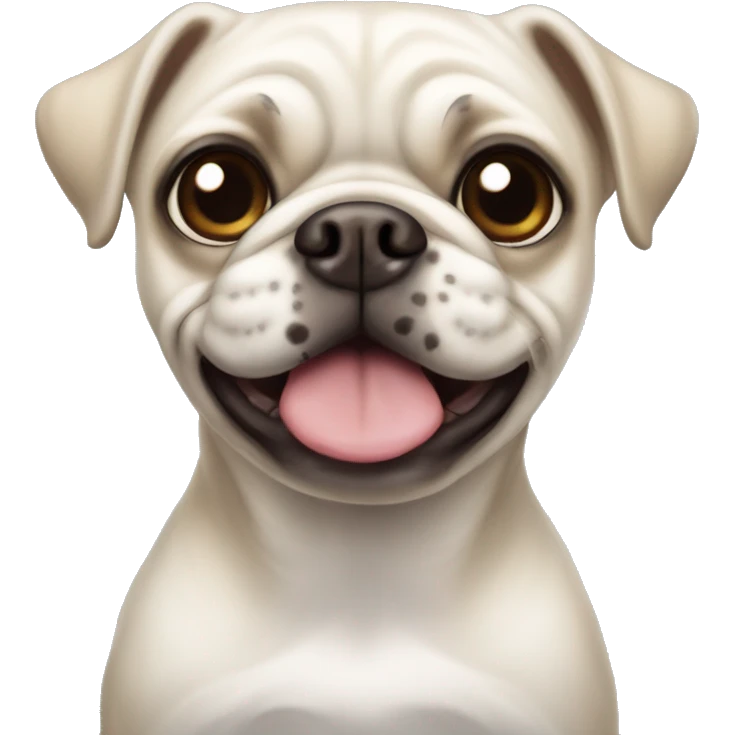 White pug chuiahua with brown spots  emoji