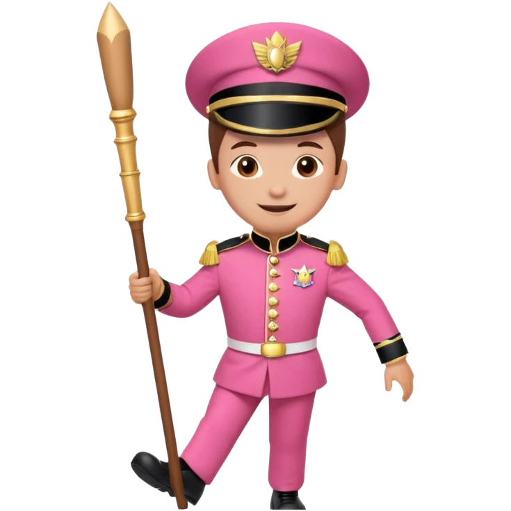 Parade Marchers, drum major, pink uniform emoji