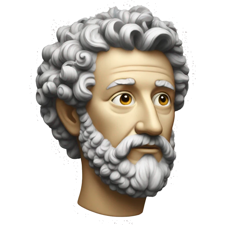 Marcus Aurelius drawing a paint  emoji