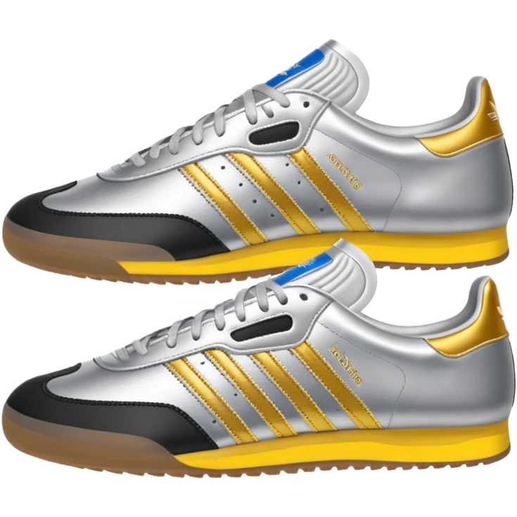 Silver adidas samba emoji