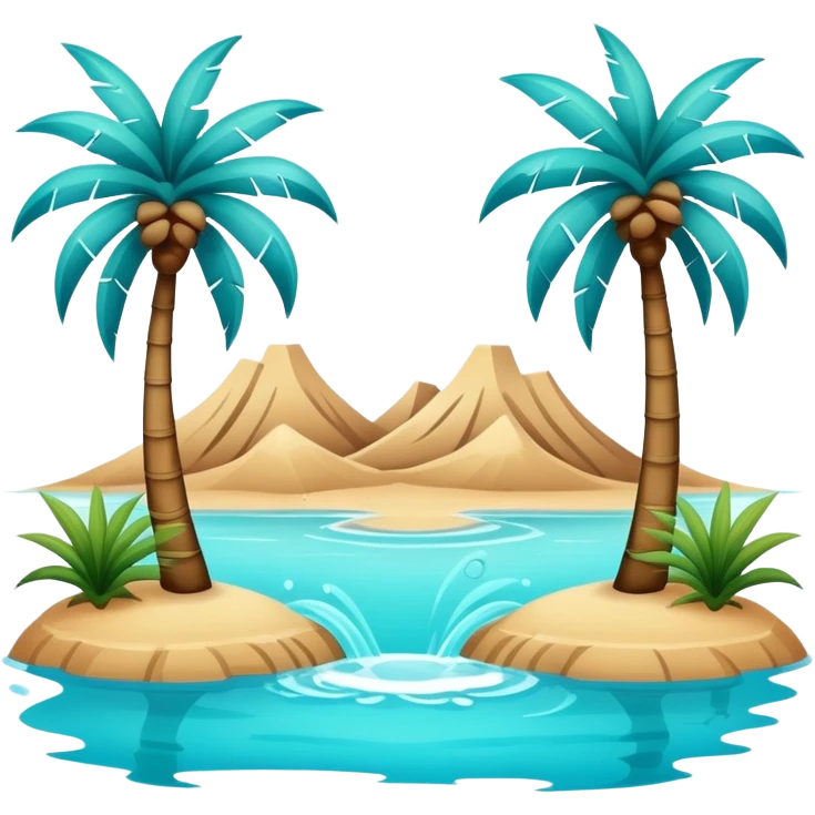 desert oasis with palm trees and water emoji
