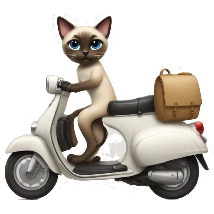 siamese cat riding a vespa emoji