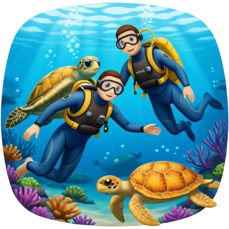 Diver with a turtle emoji