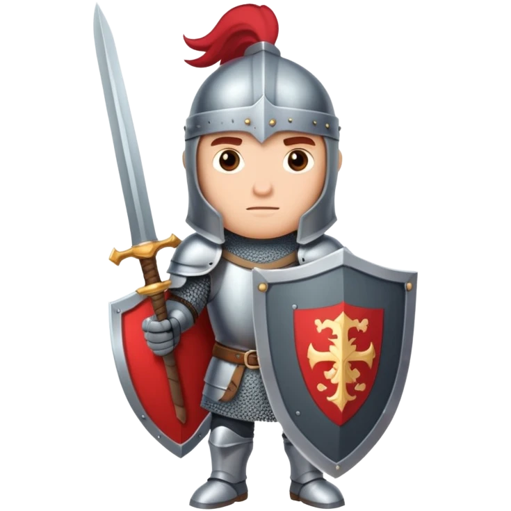 Brave knight on a quest with shield and sword emoji