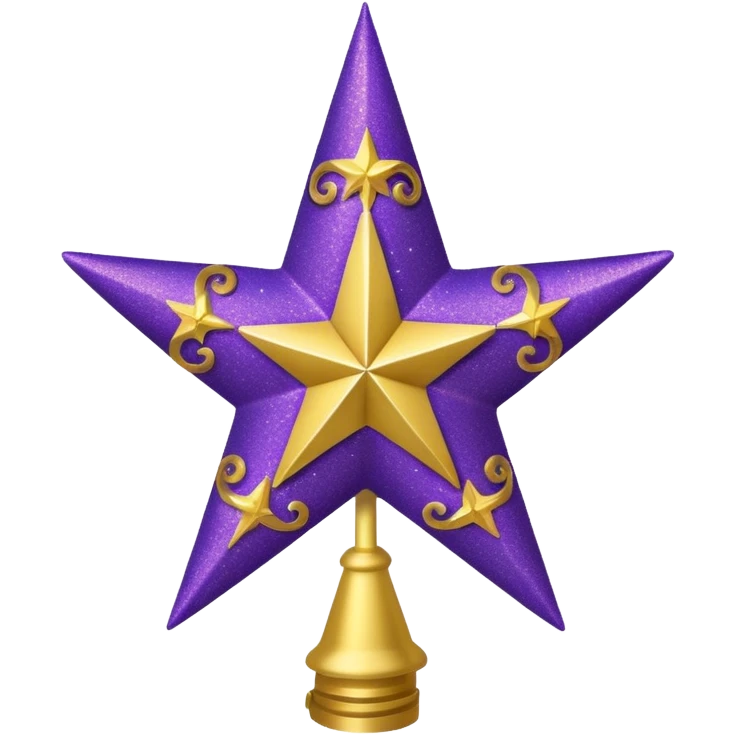 purple and gold tree topper emoji
