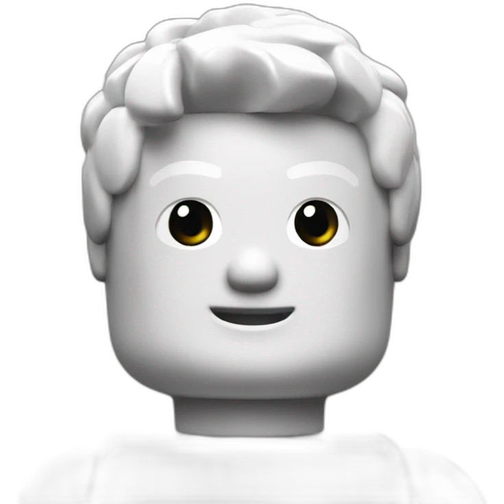 White Lego minifigure without face emoji
