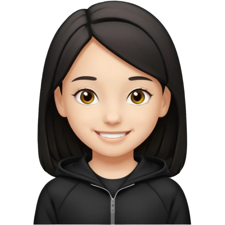 검은 트레이닝복  입은 초딩여자 아이. emoji