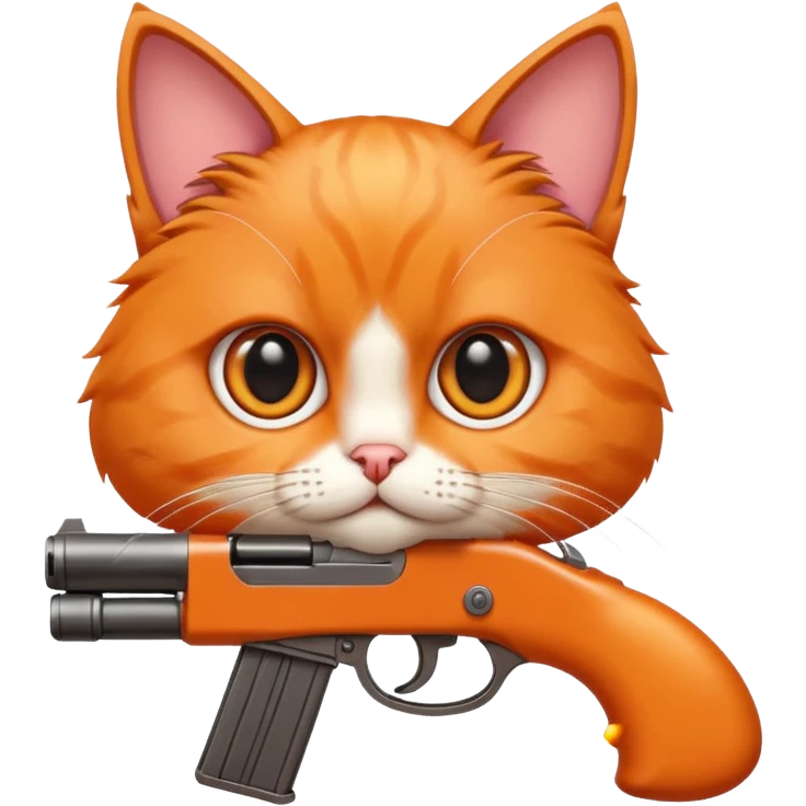 Cat clocking a gun emoji