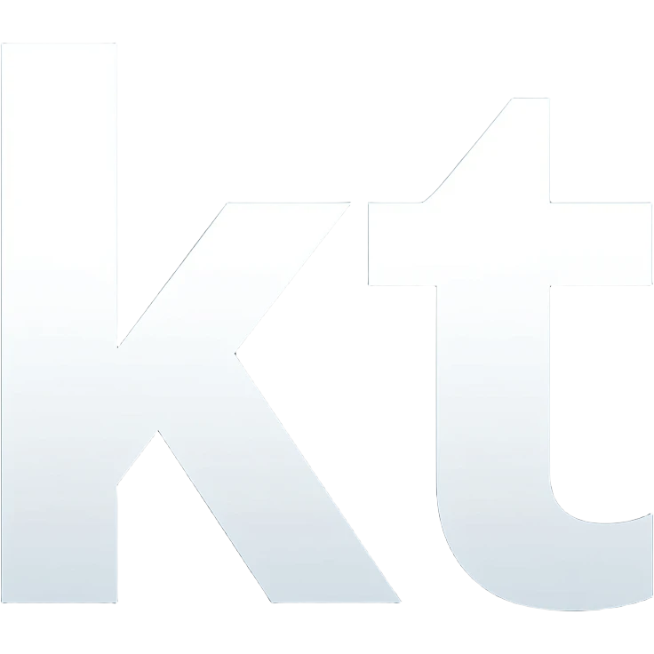 Symbol A from Amper Jetbrains logo and symbols KT born from that A. Make KT be out of A emoji