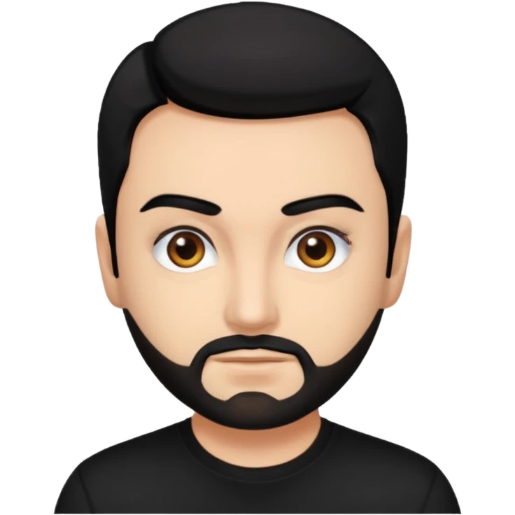 Chris Kirkpatrick brown eyes, black hair, black shirt emoji