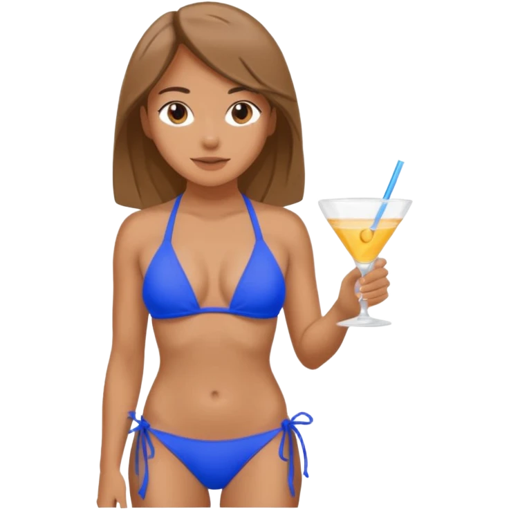 Make a girl a bikini with a bulge emoji