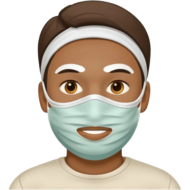 man with white clay face mask emoji