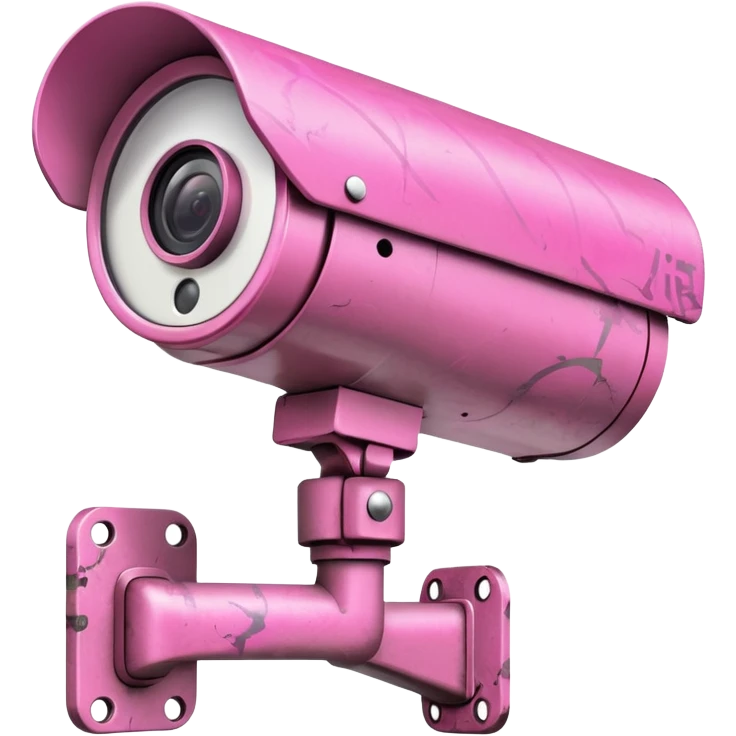 Security Camera pink with graffity emoji