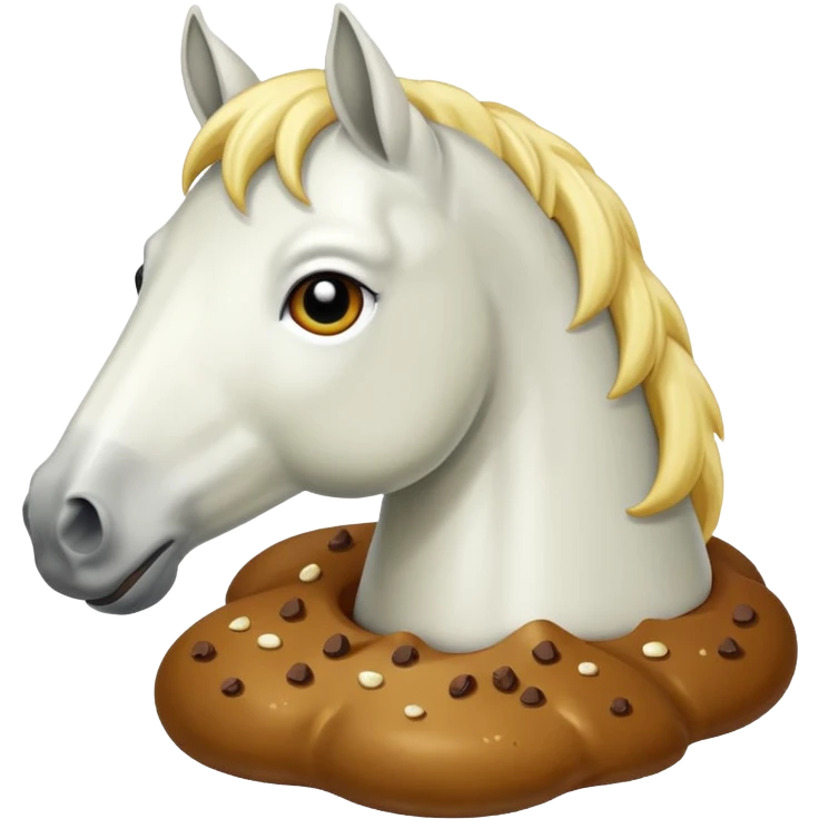 Caballo branco comieno caca emoji