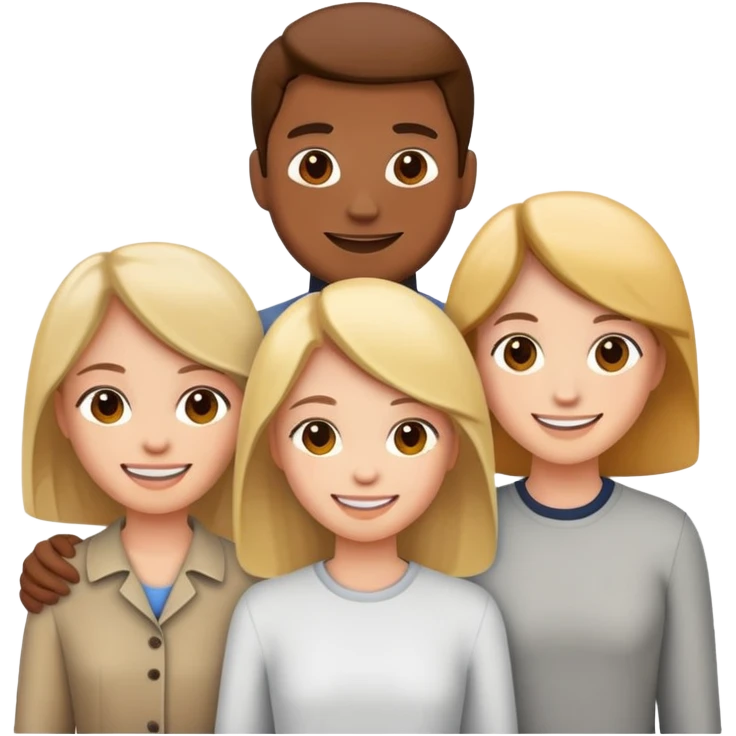 five people team standing together emoji