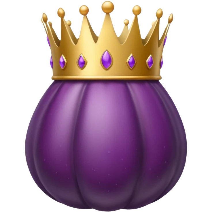 Eggplant with crown ontopy emoji