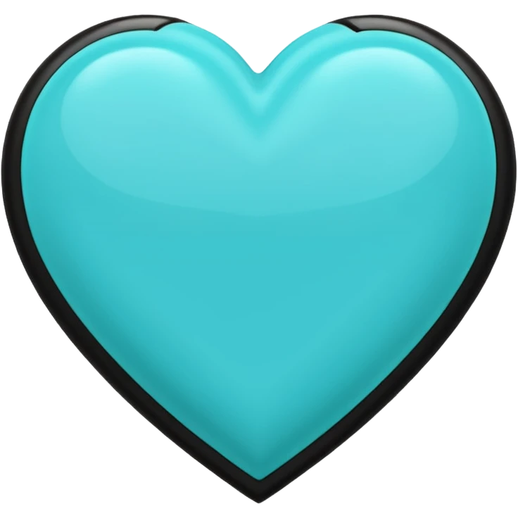 turquoise heart with black trim emoji