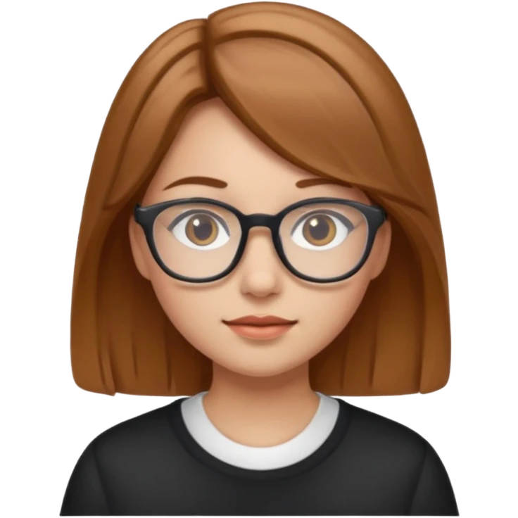 Girl with Light Brown hair and Glasses  emoji