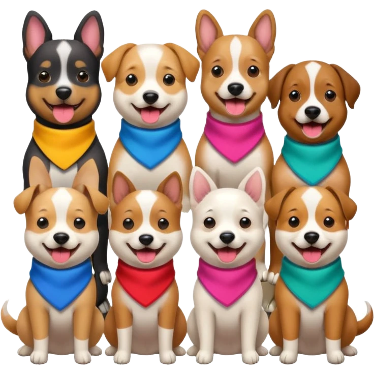 Dogs singing emoji